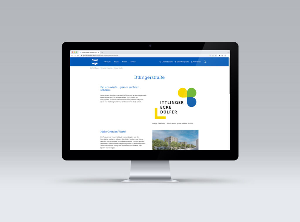 GWG München Microsite Kommunikationsmaßnehme Ittlingerstrasse